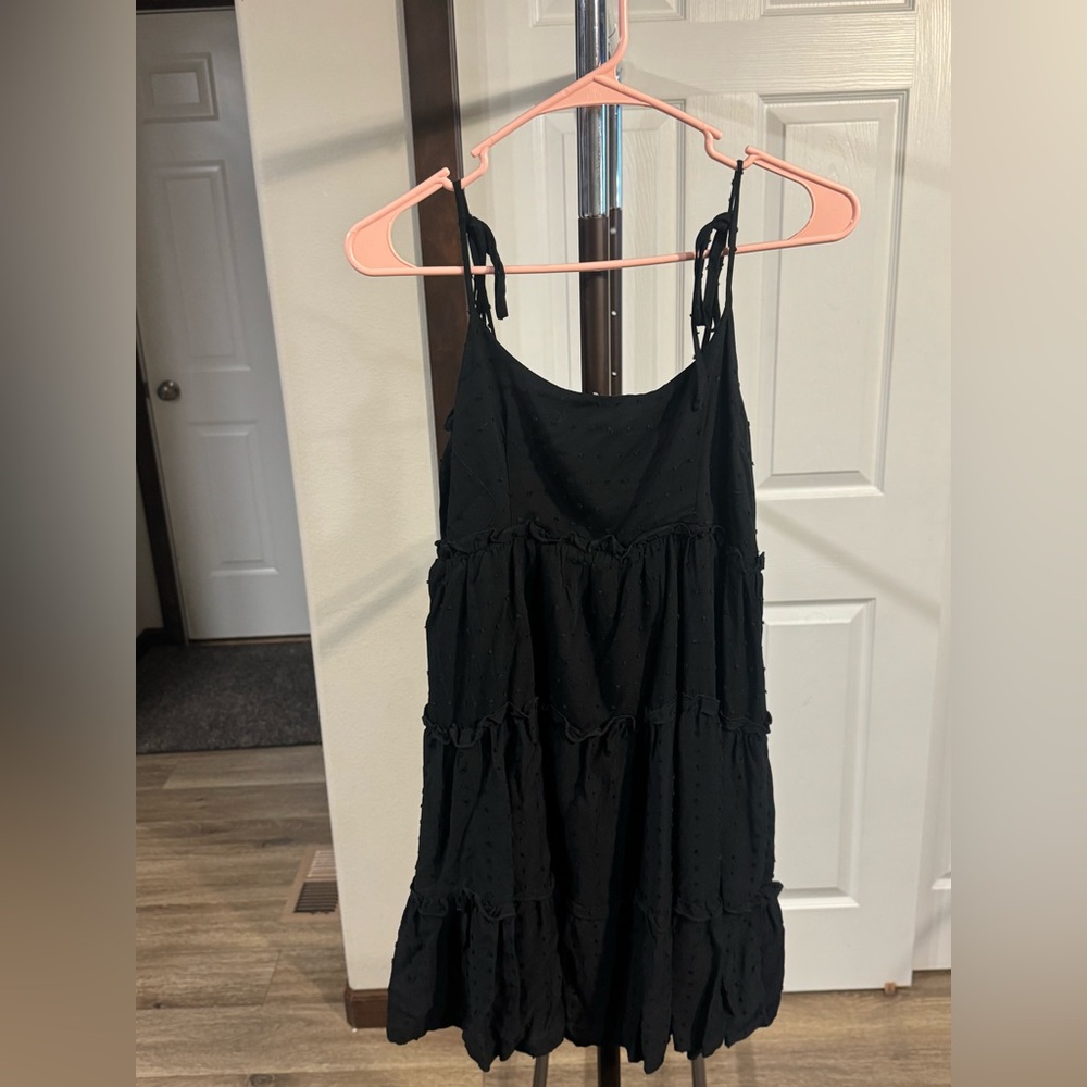 SHEIN Elegant Black Dress with Dotted Accents